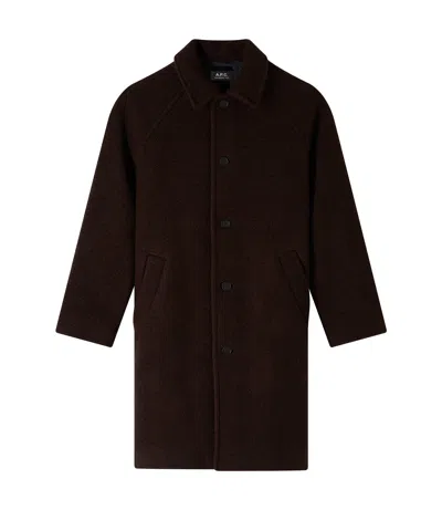 Apc Gaston Coat In Pca - Heather Chestnut Brown