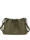 A.p.c. Green Crossbody Bag With Logo Lettering On The Front And Drawstring Closure In Ecoleather Woman