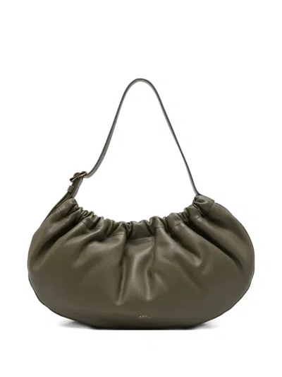Apc Gathered Shoulder Bag In Green