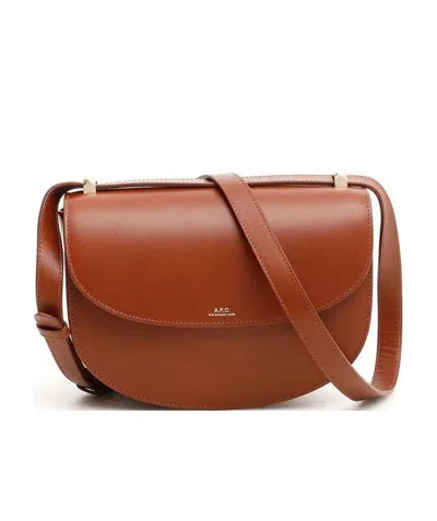 Apc Geneve Flap Shoulder Bag In Brown