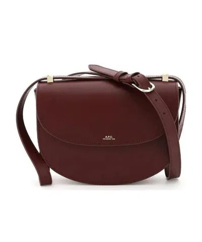A.p.c. Genève Flap Shoulder Bag In Red