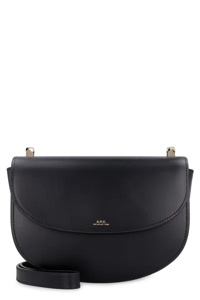 Apc A.p.c. Black Leather Genã¨ve Crossbody Bag