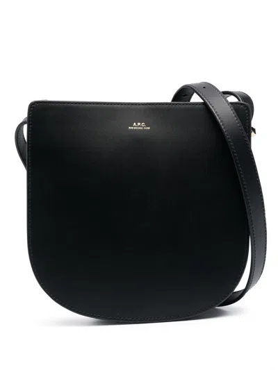 Apc Geneve Leather Shoulder Bag In Black