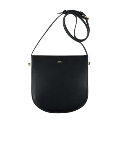 Apc Geneve Leather Shoulder Bag In Black