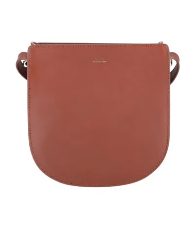 Apc Geneve Leather Shoulder Bag In Brown