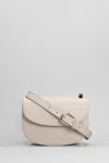 Apc Geneve Mini Shoulder Bag In Grey Leather In Beige