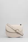 Apc Geneve Mini Shoulder Bag In Grey Leather In Lal Moon Grey