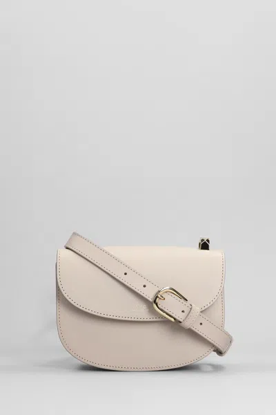 Apc Geneve Mini Shoulder Bag In Grey Leather In Gris Lune