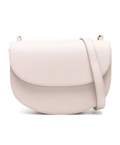 Apc Geneve Bag Woman Grey In Leather In Nude