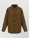 A.p.c. Georges Quilted Diamond Polyester-wool Jacket In Green