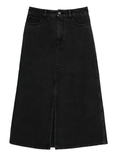 A.p.c. Georgia Denim Midi Skirt In Black