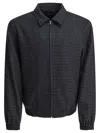 Apc Gilbert Zip-up Houndstooth Jacket In Black