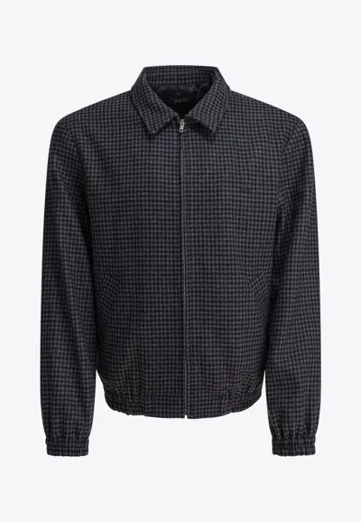 APC GILBERT ZIP-UP HOUNDSTOOTH JACKET