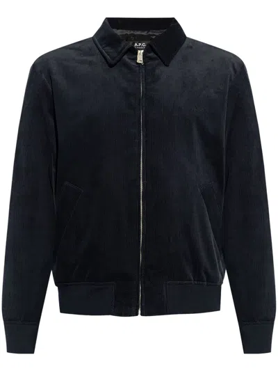 Apc Long-sleeved Casual Jacket In Black