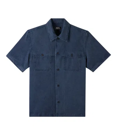 Apc Gilles Short-sleeve Shirt In Blue