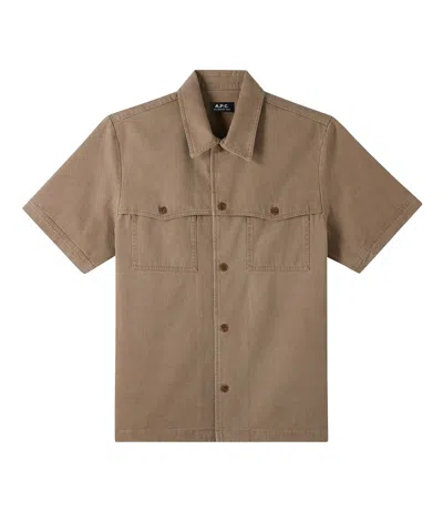 Apc Gilles Short-sleeve Shirt In Grey