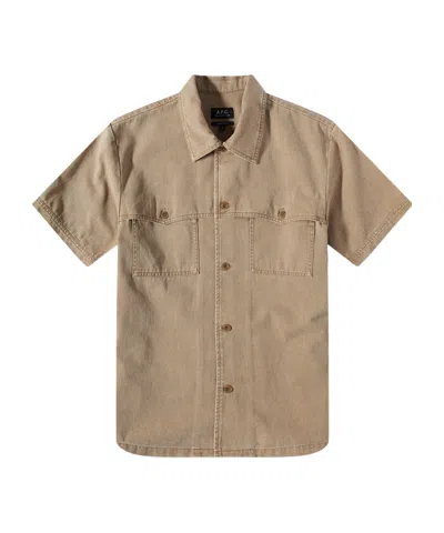 Apc Gilles Short-sleeved Shirt In Nude