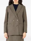 Apc Double-breasted Long Sleeve Top Front Pockets In Brown