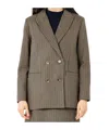 Apc Double-breasted Long Sleeve Top Front Pockets In Brown