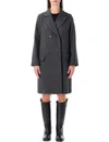 Apc A.p.c. Ginny Wool Double-breasted Coat In Gray