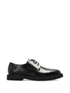 Apc Glazed Leather Derbies In Black