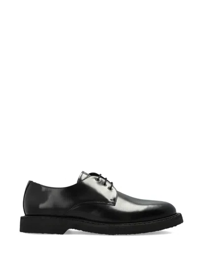 Apc Glazed Leather Derbies In Black