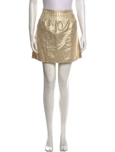 Pre-owned Apc Glitter Accents Mini Skirt In Gold