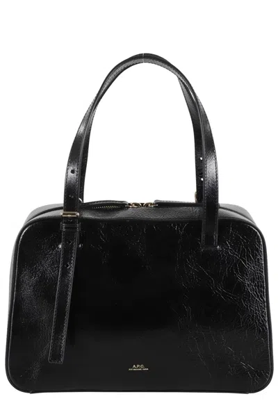 Apc Glossy Black Leather Bag