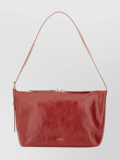Apc Glossy Shoulder Bag Adjustable Strap In Red