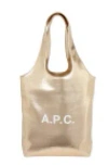 Apc A.p.c. Gold Shoulder Bag With Logo Lettering And Wide Straps