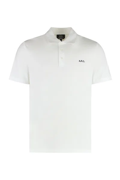 Apc Gots Cotton-piqué Polo Shirt In White