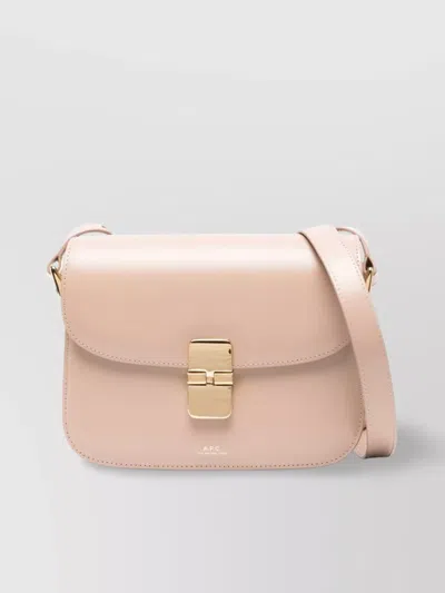 Apc Grace Bag With Foldover Top And Adjustable Shoulder Strap In Pink
