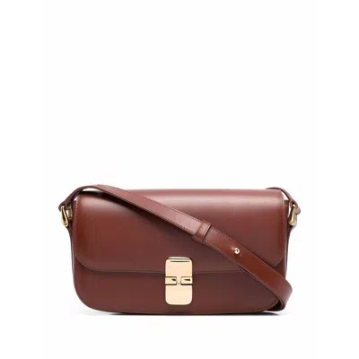 Apc Grace Baguette Bag In Brown