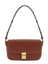 Apc Leather Shoulder Bag With Detachable Strap And Chain Handle In Brown
