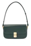 Apc A.p.c. Grace Foldover Shoulder Bag In Vert Fonce (green)