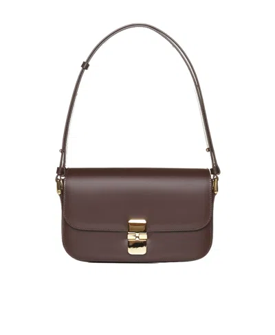 Apc Grace Baguette Shoulder Bag In Brown