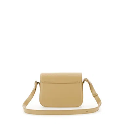 A.p.c. Grace Beige Small Crossbody Bag With Adjustable Shoulder Strap And Logo Plaque Closure On The In Sand