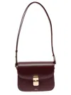 Apc Grace Bordeaux Small Crossbody Bag With Adjustable Shoulder Strap And Embossed Logo Lettering On The In Burgundy
