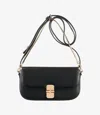 Apc A.p.c. Grace Leather Chain Clutch Bag In Black