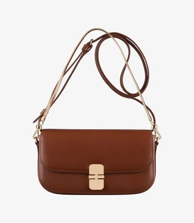 Apc Grace Chain Clutch One Size Hazelnut In Brown