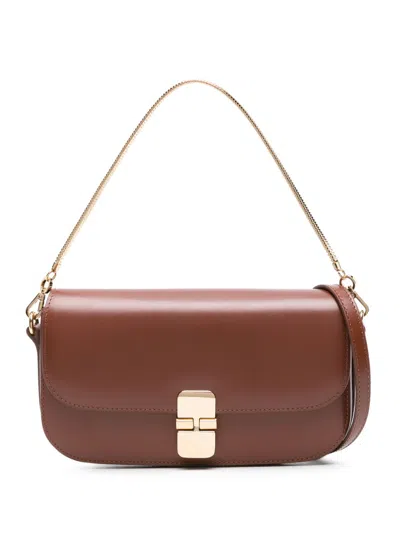 APC GRACE CHAINE LEATHER CLUTCH BAG
