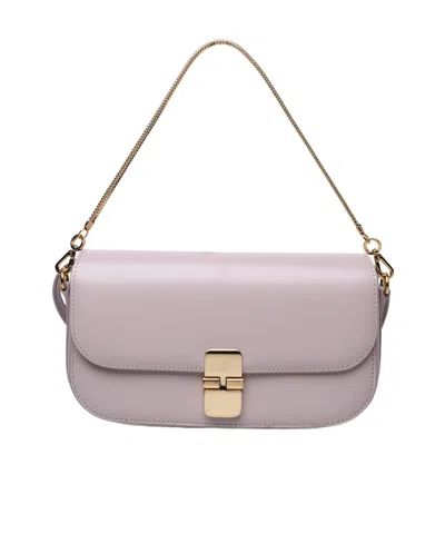 Apc Grace Chaine Leather Clutch Bag In Nude