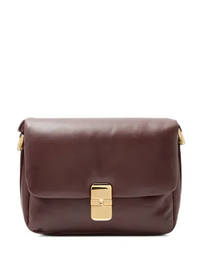 A.p.c. Grace Clasp-fastening Leather Shoulder Bag In Brown