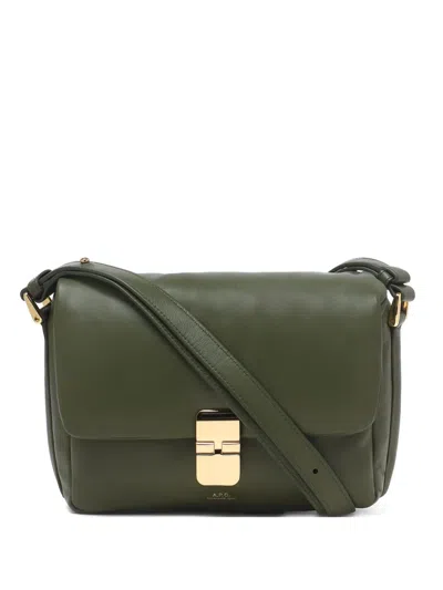 Apc Grace Flap-closure Leather Mini Bag In Green