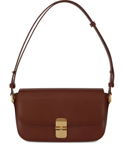 Apc Grace Flap Shoulder Bag In Brown