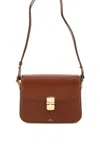 Apc A.p.c. Brown Leather Grace Mini Crossbody Bag In Brown