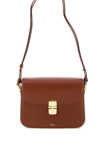 Apc Grace Foldover Shoulder Bag In Brown
