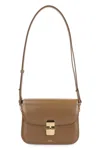 Apc Adjustable Strap Leather Shoulder Bag In Brown