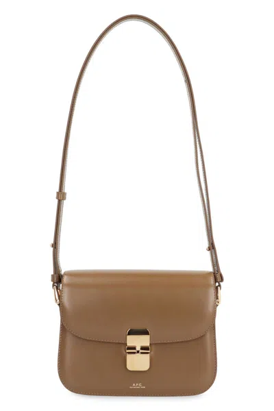 Apc A.p.c. Grace Leather Crossbody Bag In Brown