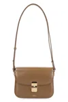 Apc Adjustable Strap Leather Shoulder Bag In Brown